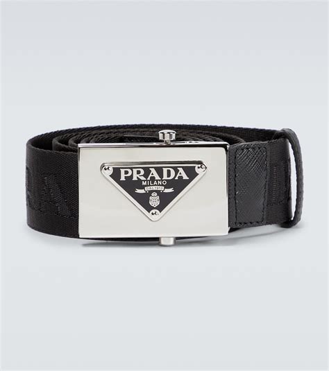 Technical fabric logo belt in black 